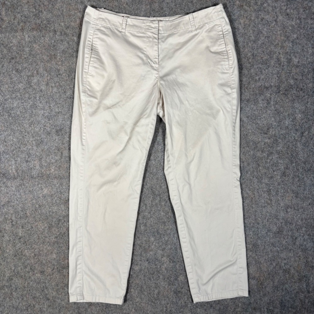 J. Jill Live-In Chino Pants Womens 8 Petite Beige Cotton Stretch Straight Leg